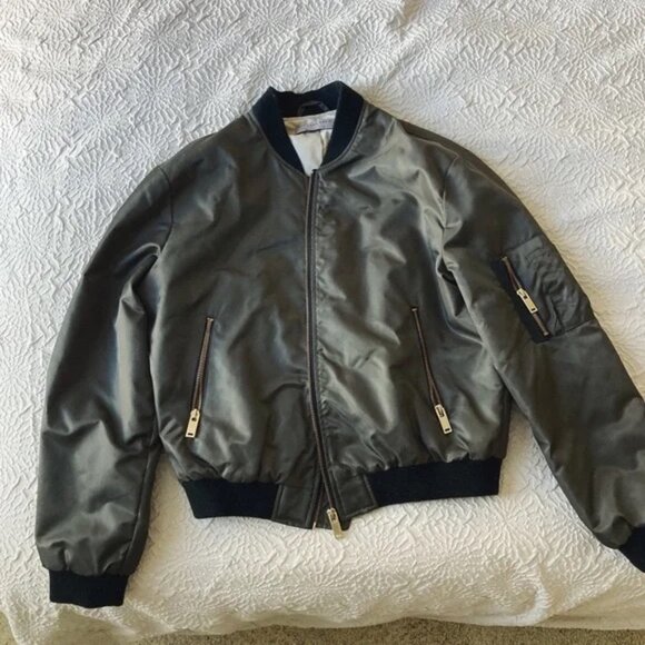 Zara Olive Bomber Jacket - Picture 1 of 2